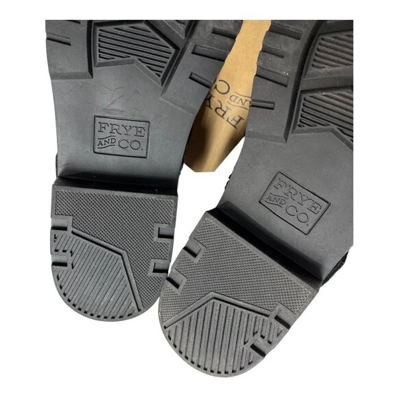 Frye & Co Mens 8 Oliver Stacked Heel Boots Black Faux Leather  Crossover Buckle‎ - Picture 5 of 8